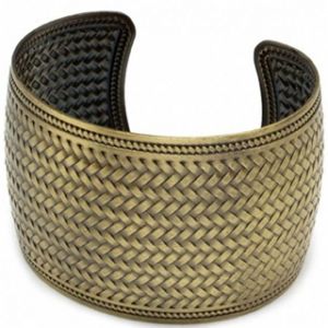Sabahs Textured Antiqued Gold Cuff Bracelet.jpg
